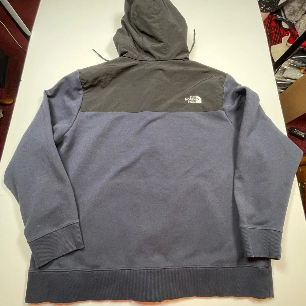 The North Face Mens XXL Navy Black Colorblock Full Zip Water Resistant Hoodie